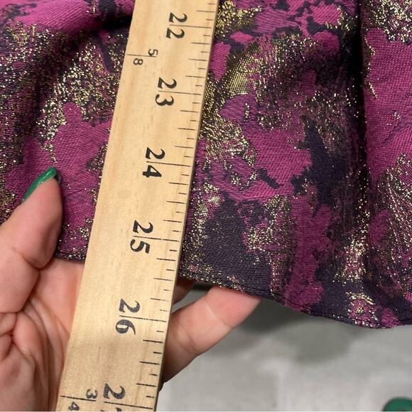 Jay Godfrey Purple Metallic Jacquard Strapless Mini Dress Sz 4 - Picture 9 of 9